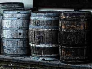 barrel shelved wine